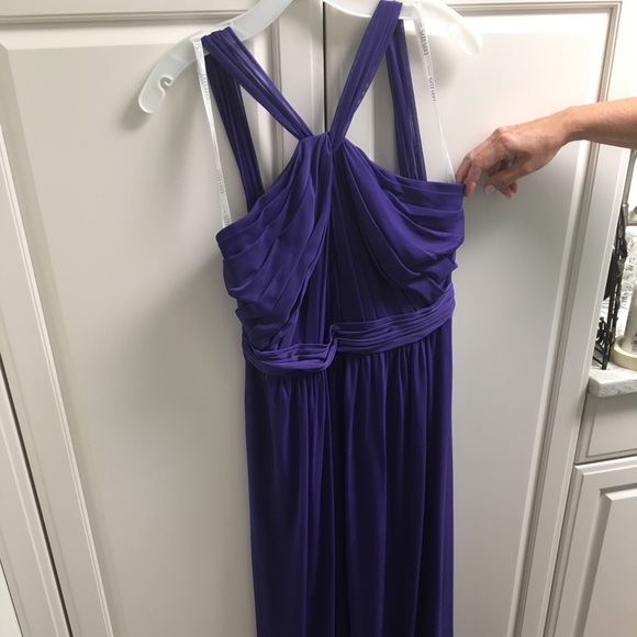 David’s Bridal Y-Neck Long Mesh Dress - Picture 1 of 8